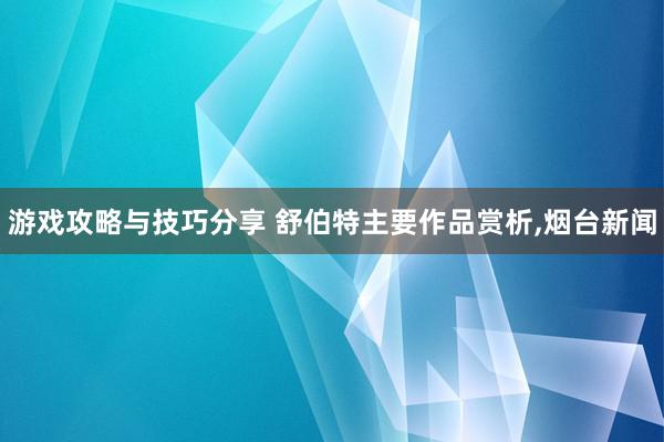 游戏攻略与技巧分享 舒伯特主要作品赏析,烟台新闻