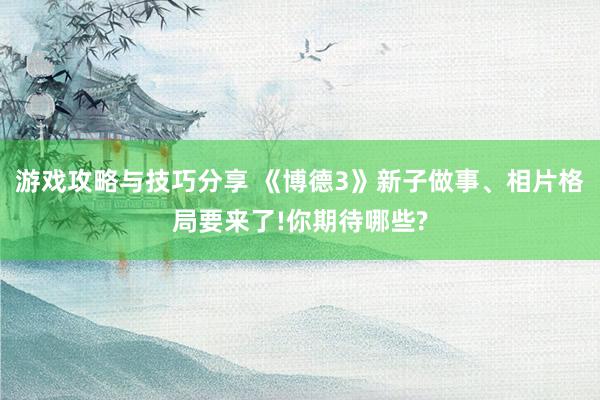 游戏攻略与技巧分享 《博德3》新子做事、相片格局要来了!你期待哪些?