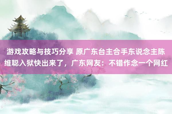 游戏攻略与技巧分享 原广东台主合手东说念主陈维聪入狱快出来了，广东网友：不错作念一个网红