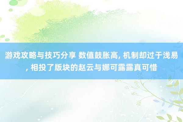 游戏攻略与技巧分享 数值鼓胀高, 机制却过于浅易, 相投了版块的赵云与娜可露露真可惜