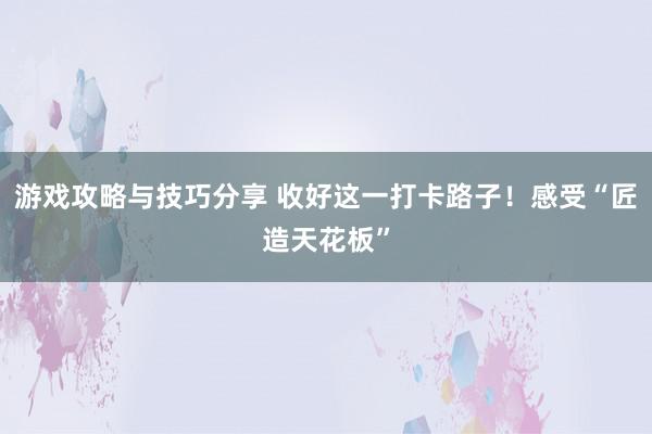 游戏攻略与技巧分享 收好这一打卡路子！感受“匠造天花板”