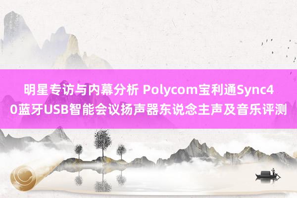 明星专访与内幕分析 Polycom宝利通Sync40蓝牙USB智能会议扬声器东说念主声及音乐评测