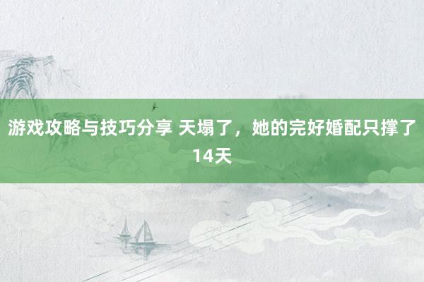 游戏攻略与技巧分享 天塌了，她的完好婚配只撑了14天