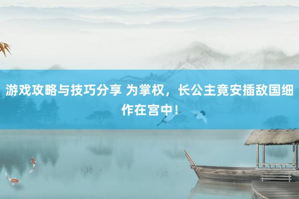 游戏攻略与技巧分享 为掌权，长公主竟安插敌国细作在宫中！